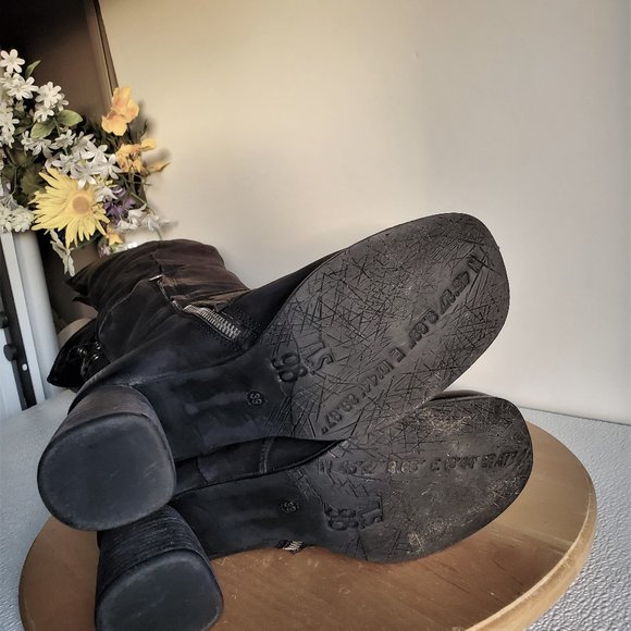 A.S. 98 Dutch Over knee boot EU 39 Squared Toe shape black leather 8.5 - 9 - Picture 4 of 13